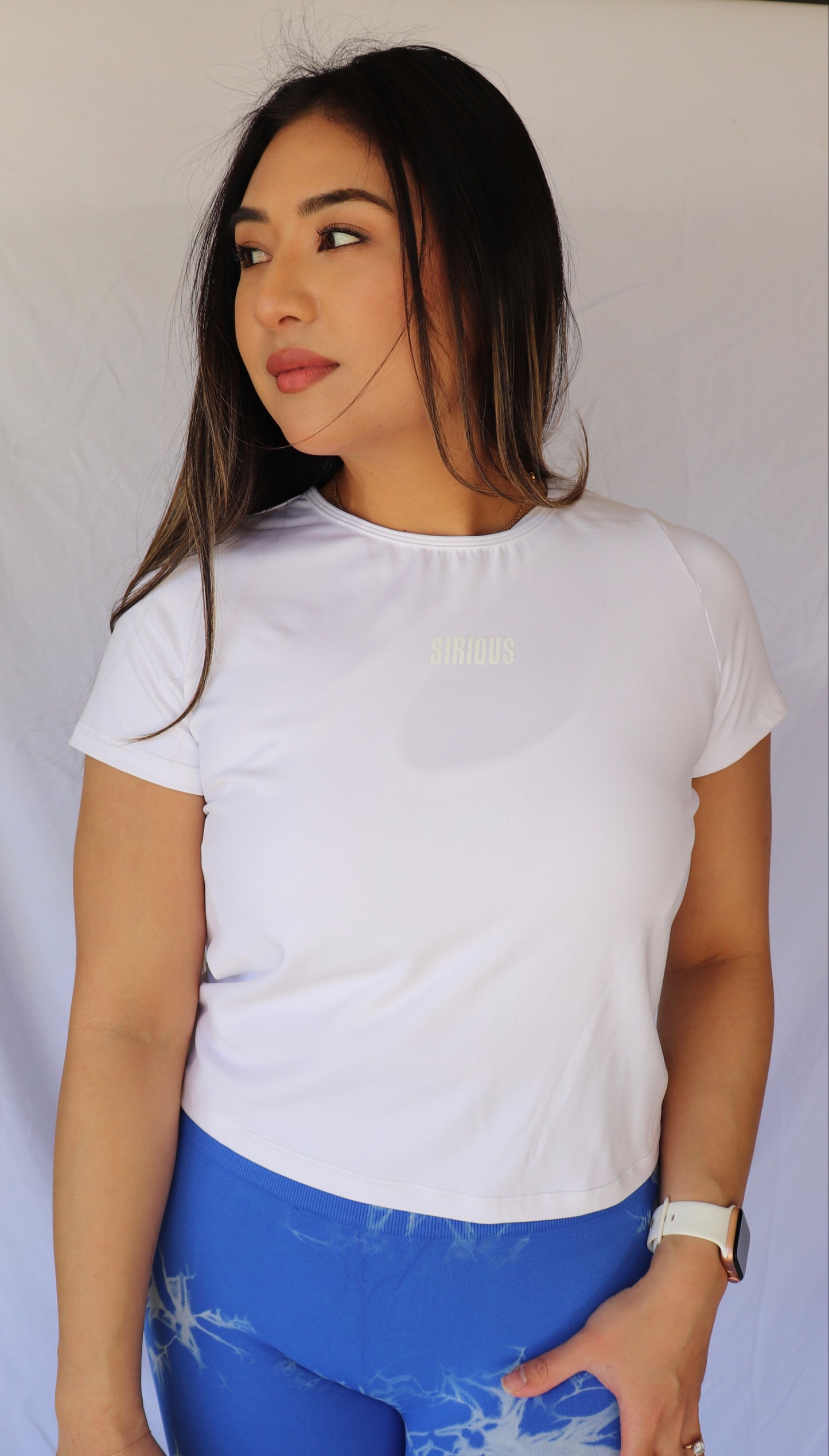 Half Moon Cinch Back T-Shirt (Buttery Soft Fabric) - White