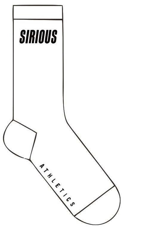 White Crew Socks - Classic Black Logo