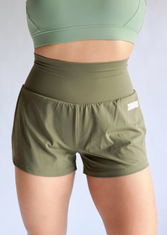 Marathoner 2-in-1 Shorts - Olive Green