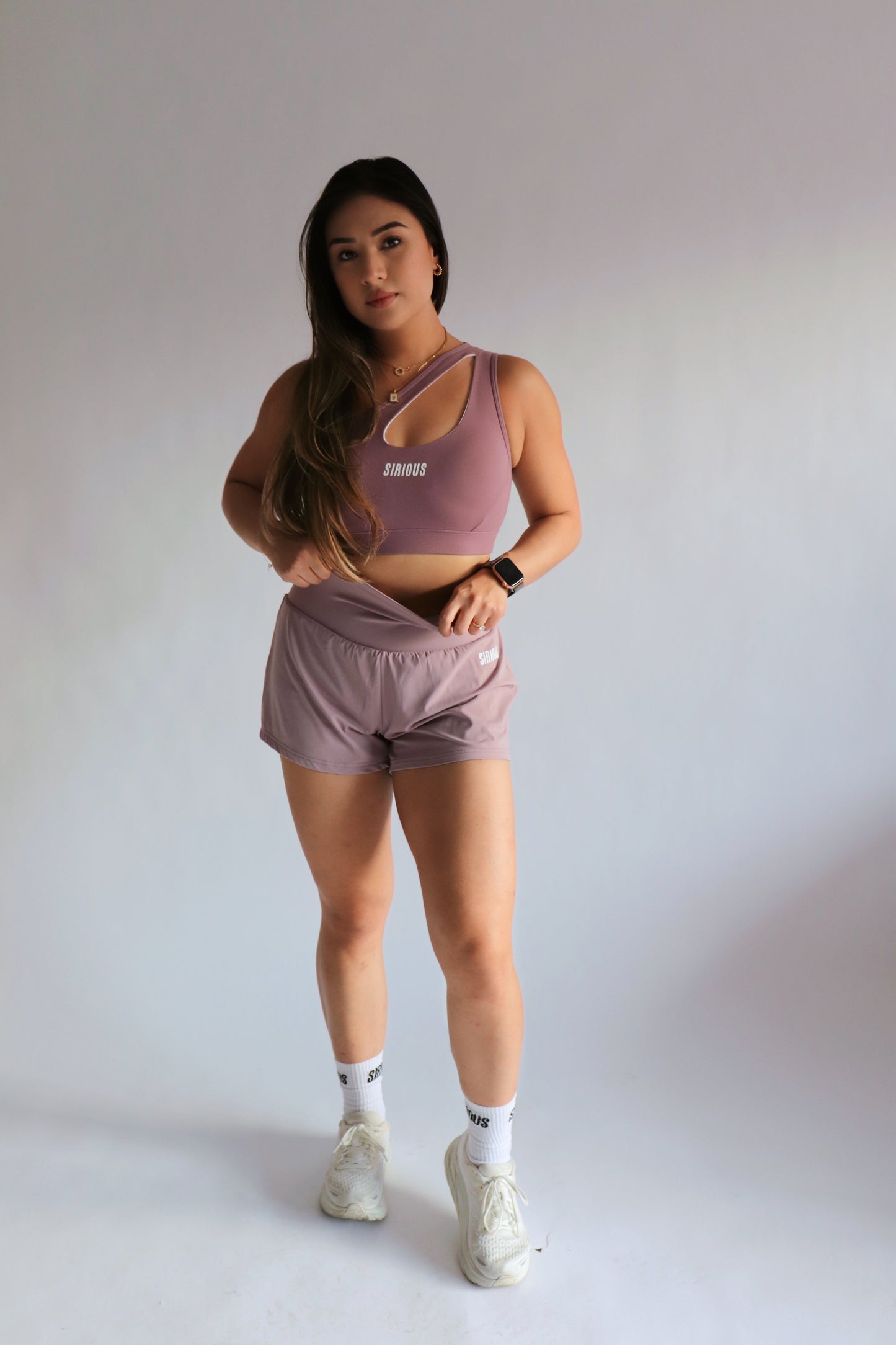 Marathoner Asymmetrical Sports Bra - Mauve