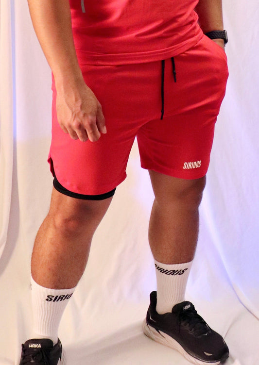 Focus 2 In 1 Shorts - Red