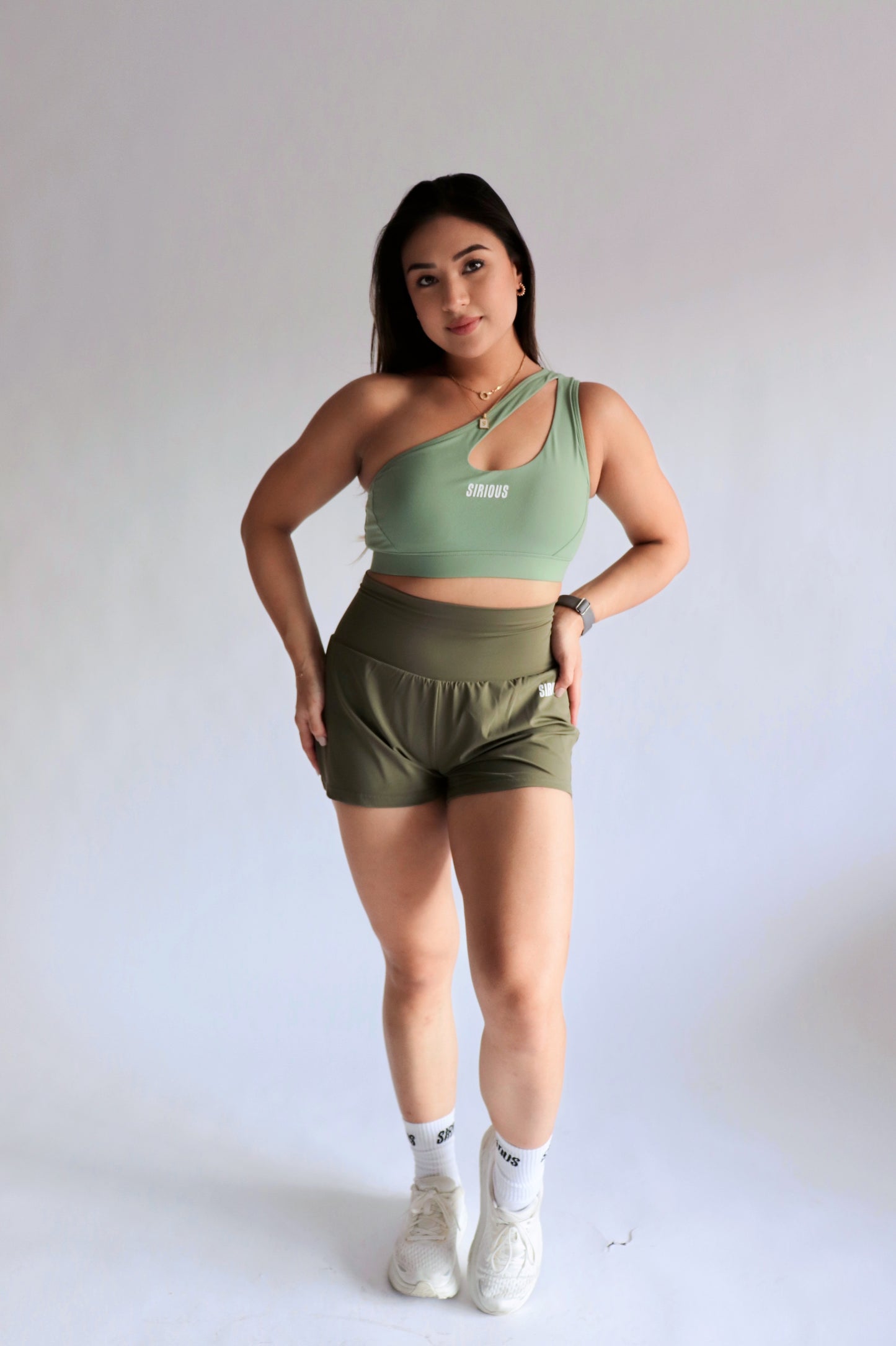 Marathoner Asymmetrical Sports Bra - Pistachio Green