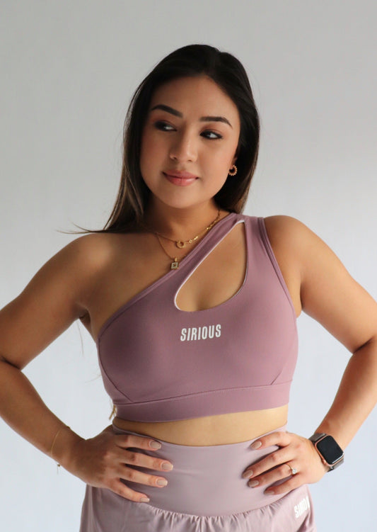 Marathoner Asymmetrical Sports Bra - Mauve