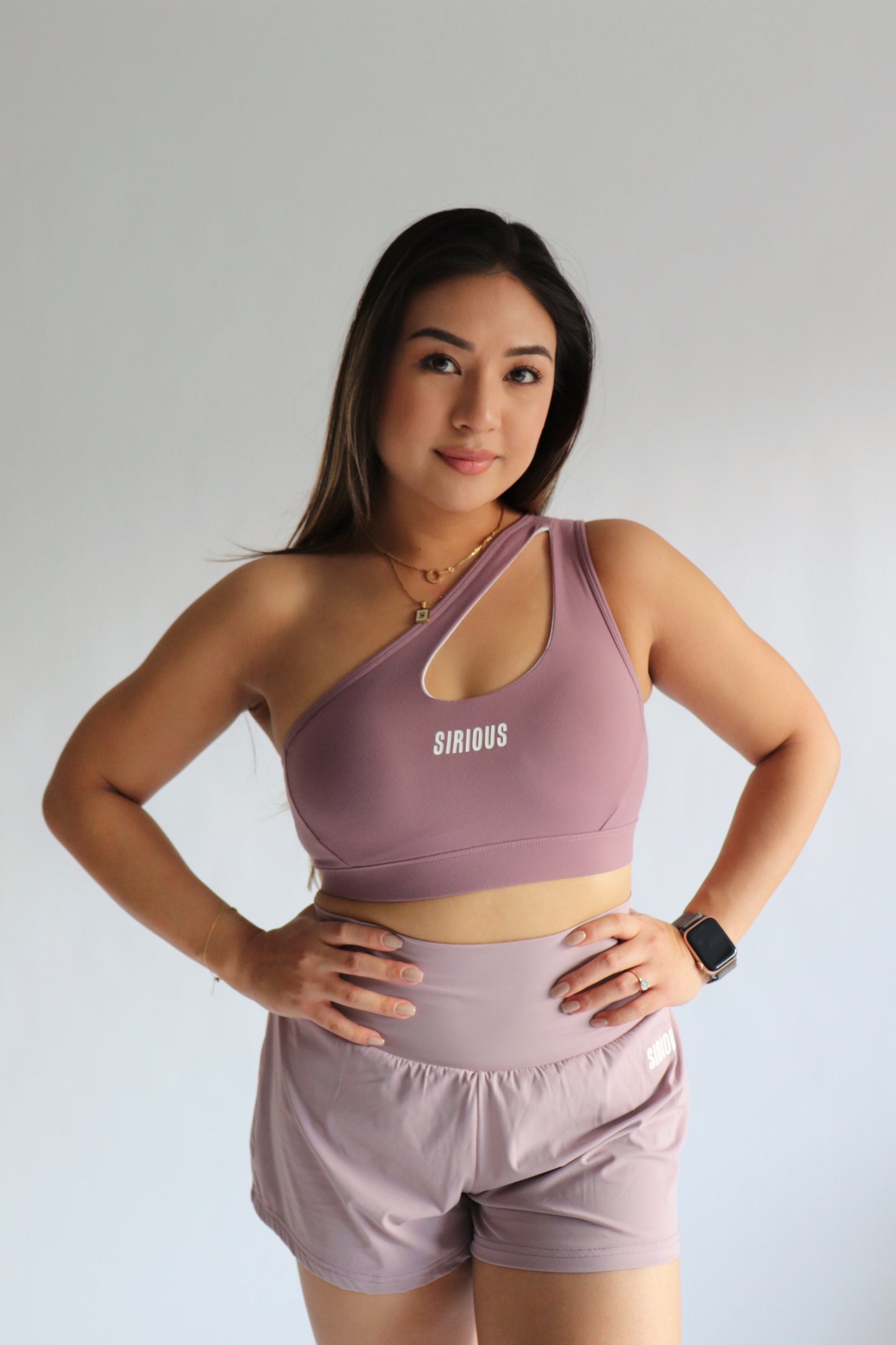 Marathoner Asymmetrical Sports Bra - Mauve