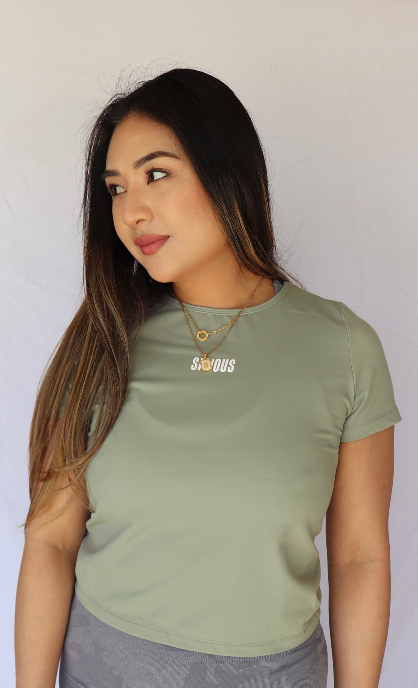 Half Moon Cinch Back T-Shirt (Buttery Soft Fabric) - Jade Green